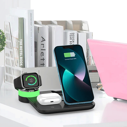 Foldable 4-in-1 Wireless Charger Black