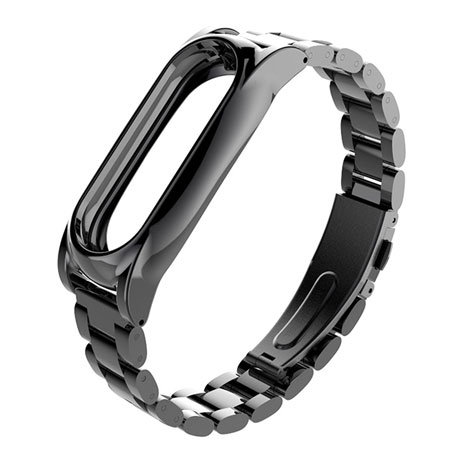 MiJobs 2 Stainless Steel Bracelet for Mi Band 2 Black