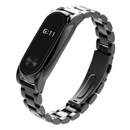 MiJobs 2 Stainless Steel Bracelet for Mi Band 2 Black