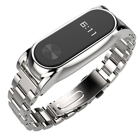 MiJobs 2 Stainless Steel Bracelet for Mi Band 2 Silver