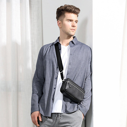 VLLICON cowhide crossbody bag black
