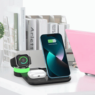 Foldable 4-in-1 Wireless Charger Black