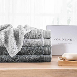 COMO LIVING Silver Fiber Antibacterial Towel Dark Gray
