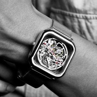 CIGA Design Full Hollow Mechanical Watches Silver