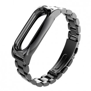 MiJobs 2 Stainless Steel Bracelet for Mi Band 2 Black