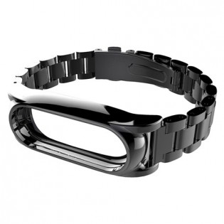 MiJobs 2 Stainless Steel Bracelet for Mi Band 2 Black