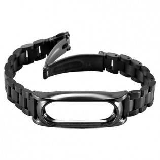 MiJobs 2 Stainless Steel Bracelet for Mi Band 2 Black