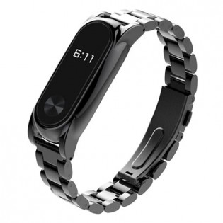 MiJobs 2 Stainless Steel Bracelet for Mi Band 2 Black