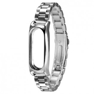 MiJobs 2 Stainless Steel Bracelet for Mi Band 2 Silver
