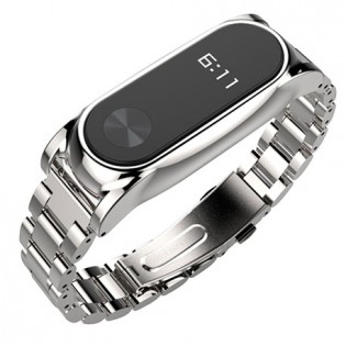 MiJobs 2 Stainless Steel Bracelet for Mi Band 2 Silver
