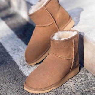 UREVO Casual Wool Boots Brown 40