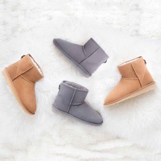 UREVO Casual Wool Boots Brown 40