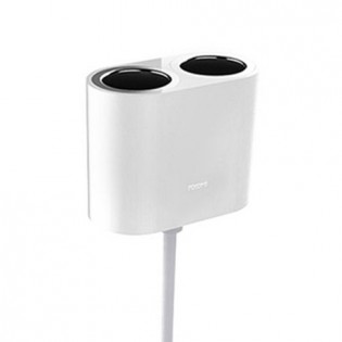 Roidmi 1 to 2 Car Cigarette Lighter Charger Adapter White