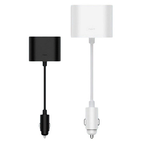 Roidmi 1 to 2 Car Cigarette Lighter Charger Adapter White